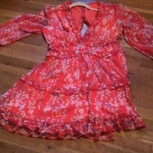 Floral print chiffon dress